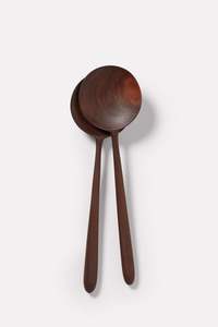 Cuillères en bois personnalisées écologiques et naturelles en gros |   Cuillères à salade en bois réutilisables, cuillère de cuisine en bois d'Inde - Product Image 2