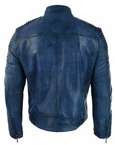 Veste en cuir pour motard pour homme, style délavé, course, café, moto, décontractée, en cuir véritable, veste de motard, vente en gros OEM - Product Image 6