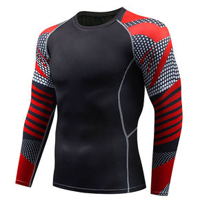 Rashguard en polyester à manches longues BJJ personnalisé pour hommes vêtements de sport imprimés par sublimation pour une utilisation estivale de MMA - Product Image 3