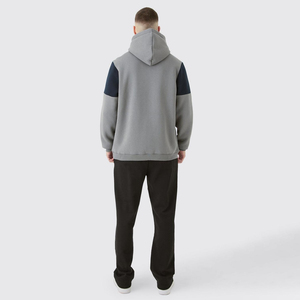 Sweat à capuche pour homme avec logo personnalisé 2025 Pull ample et décontracté avec poches cousues sur les côtés Automne/Hiver Motif uni brodé en blocs de couleurs - Product Image 2