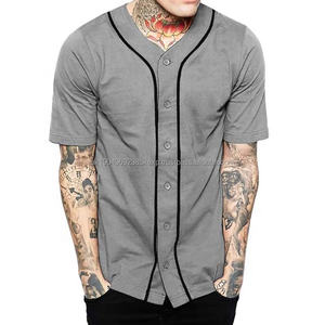 Custom <b>Mens</b> Fashion Blank Buttons <b>Shirt</b> Baseball Jersey Wholesale Baseball Uniform - Product Image 5