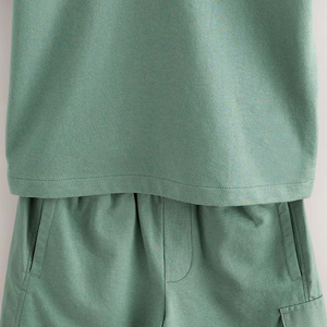 ชุดวอร์มเด็กผ้าฝ้ายน้ำหนักเบาระบายอากาศได้ดีชุดเสื้อผ้าสองชิ้นสำหรับกีฬาสวมใส่สบายในชีวิตประจำวันและสไตล์สตรีทแวร์ - Product Image 6