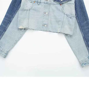 Top vente veste en jean décontractée pour femmes de qualité supérieure matériel frais avec décoration de bouton vente chaude bas prix techniques lavées - Product Image 4