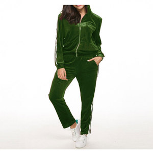 Logo personnalisé velours unisexe survêtement 2 pièces survêtement ensemble velours court survêtement velours dame survêtement pour les femmes 2026 - Product Image 4