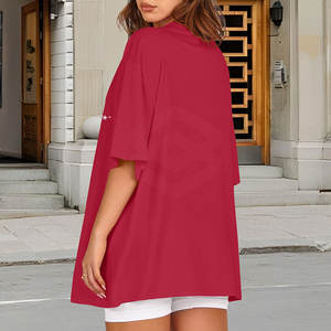 Camiseta Extra Grande Personalizada para Mujer, Ecológica, Holgada, Informal, para Verano, al por Mayor, Cómoda, Último Diseño - Product Image 6