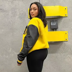 Chaqueta universitaria hecha a medida de alta calidad para mujer Nuevo diseño Último estilo Ropa de invierno para mujer - Product Image 4