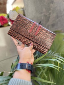 หนังแท้สไตล์กระเป๋าสตางค์คลัทช์ผู้ถือบัตรหลายกระเป๋าคลัทช์กระเป๋าสตางค์บัตรเครดิตรีไซเคิลหนังคลัทช์สําหรับผู้หญิงใช้ - Product Image 5