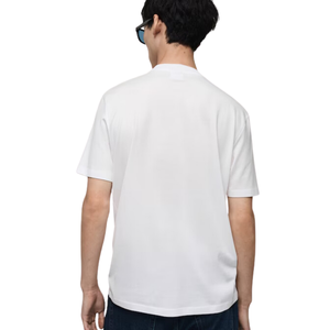 T-shirts personnalisés pour hommes grande taille 100% coton marque logo broderie impression unie décontracté vente en gros - Product Image 3