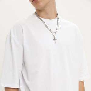 Conjunto de gimnasio de dos piezas de algodón pesado con logotipo personalizado para hombre, ropa de entrenamiento deportivo informal de talla grande, pantalones cortos y camiseta de verano con logotipo - Product Image 3