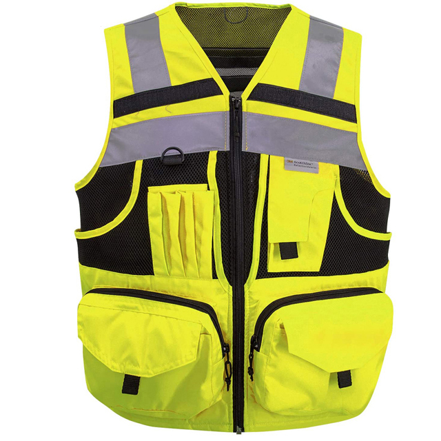 Высококачественный жилет с высокой видимостью на заказ, светоотражающие защитные жилеты, новые уникальные цвета для рабочих, много карманов