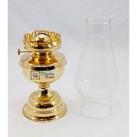 Lampe à huile vintage en laiton poli faite à la main en gros, lanterne à kérosène avec cheminée en verre, décoration d'intérieur, collectionneurs de Noël, bougeoirs