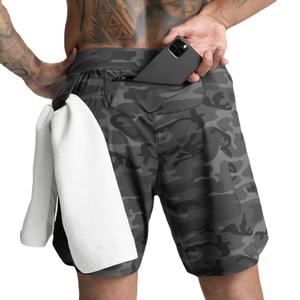 Short de sport durable et de haute qualité pour hommes, entrejambe de 5 pouces avec logo personnalisé, ceinture à motif solide, respirant rapidement, High Street - Product Image 2