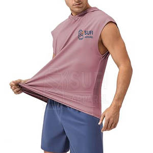 Design Your Own High Quality <b>Men's</b> Solid Autumn <b>Sleeveless</b> <b>Hoodie</b> with Custom Colors-Bulk Quantity - Product Image 3