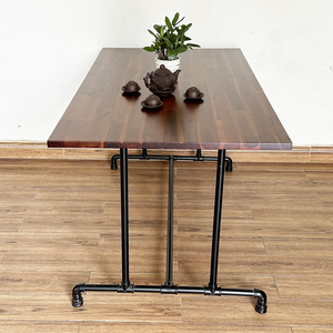 Rectangular Melaleuca Wood <b>Dining</b> <b>Table</b> 140x80cm with Pipe Legs & Assembled for Home Office BA68142 - Product Image 6