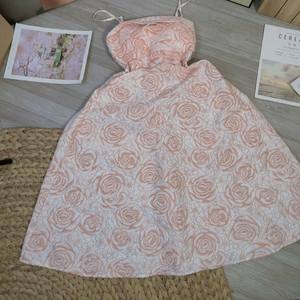 Maxi señoras vestido de alta calidad verano Casual ODM Vietnam fabricante lavable encaje decoración sólido Natural cada uno bolsa de polietileno - Product Image 3