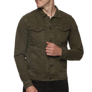 แจ็กเก็ตผ้ายีนส์ซักได้สไตล์วินเทจสำหรับผู้ชายคอตั้งเสื้อผ้าแนวสตรีทแวร์ผ้าฝ้ายสำหรับใช้งานกลางแจ้งแบบลำลองในฤดูใบไม้ผลิออกแบบได้ตามต้องการ - Product Image 1