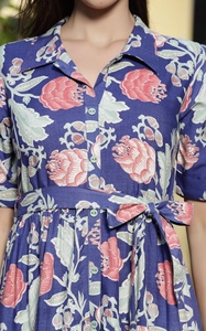 เดรสแมกซี่พิมพ์ลายดอกไม้สำหรับผู้หญิงคุณภาพสูงและเดรสทรงบานดีไซน์พิมพ์ลายมีสไตล์ | ชุดเดรสสตรีสำหรับใส่ไปงานปาร์ตี้ - Product Image 4