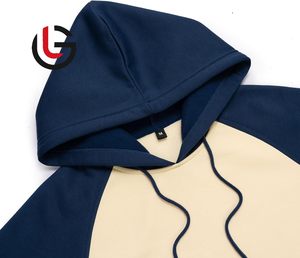 Sudadera con capucha de lana de algodón 100% para hombre, manga raglán, bolsillo de canguro, invierno, cálido, elegante, características personalizadas, punto cómodo - Product Image 3