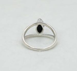 925 plata esterlina sólida mes de julio piedra de nacimiento piedra de Sol Azul con ajuste de bisel anillo de ojo con forma de marquesa - Product Image 3