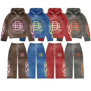 2025 suministro directo de fábrica logotipo personalizado impreso Unisex ropa de calle con capucha chándales/Gran oferta último Casual 100% algodón - Product Image 3