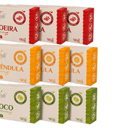 Kit de savons végétaux naturels et écologiques Alquiverde (lot de 9) - Aloe Vera, Calendula & Noix de Coco - Ensemble hydratant doux