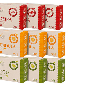 Kit de Jabones Vegetales Veganos Ecológicos Naturales Alquiverde (paquete de 9) - Aloe Vera, Caléndula y Coco - Set de Hidratación Suave - Product Image 3