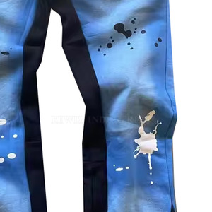 กางเกงวอร์มผ้าซักกรดสำหรับผู้ชายทรงบานออกแบบออกแบบได้ตามต้องการ - Product Image 3