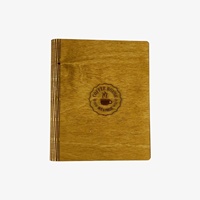 Durable A4 cubierta de menú de madera calidad cuero menú carpeta libro para Cafetería Restaurante Bar Hotel-Suministros de restaurante de calidad