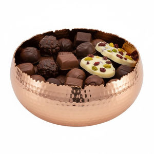Bol de service en cuivre martelé avec assortiment de chocolats gourmands, élégant bol décoratif en métal pour la décoration de la maison, cadeaux - Product Image 1