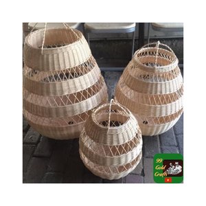 Lampe contemporaine suspendue en bambou sur mesure pour les maisons écologiques, les restaurants et les centres de villégiature Design d'éclairage intérieur - Product Image 3