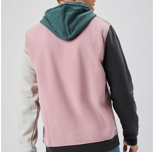 Sweat à capuche pull-over pour hommes de meilleure qualité avec poche kangourou Design bicolore tissu éponge français approvisionnement en gros motif 3D - Product Image 4