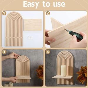 living room bathroom bedroom office <b>nursery</b> from Vietnam New product natural wood sheft wall hanging modern design for decoring - Product Image 4