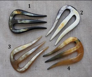 Palo de pelo de cuerno de búfalo Natural genuino personalizado horquilla antiestática nombre grabado estilos aleatorios accesorio de cabello pulido - Product Image 6