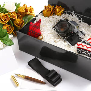 Boîte cadeau avec ruban et carte de vœux vierge, boîte cadeau magnétique noire pour cadeau, boîte de proposition de garçon d'honneur pour toutes les occasions - Product Image 2