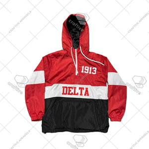 Delta Sigma Theta Sorority Anorak Coupe-vent Imperméable Veste de pluie Imperméable Vent Tricheur Logo Broderie - Product Image 1