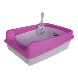 Lettiera per toilette per gatti 50/37/13.5 cm rosa + regalo pala - Product Image 1