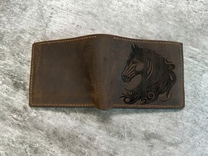 Portefeuille en cuir véritable vintage pressé à l'hydraulique, ouverture premium, fait main, imperméable, ne se décolore jamais, daim animal, unique, Noël - Product Image 2