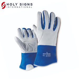 Gants de soudage Mig TIG en cuir de haute qualité, anti-coupure, imperméables, ignifuges, en cuir de vachette grainé, daim, taille XL pour le travail - Product Image 5