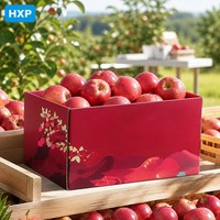 Op maat bedrukte rode golfkartonnen geschenkdoos fruitverpakking papieren doos rechthoekige kartonnen doos voor retail en e-commerce