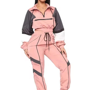 Conjuntos cortavientos de diseño personalizado para mujer, venta al por mayor, conjuntos cortavientos transpirables para mujer, conjuntos cortavientos de alta calidad de talla grande, 2025 - Product Image 1