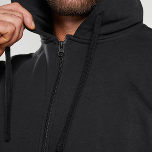 Sweat-shirts à capuche pour hommes à fermeture éclair, épaules tombantes, surdimensionnés, sweat-shirt lourd pour hommes, sweat-shirt fonctionnel à double fermeture éclair pour hommes - Product Image 5