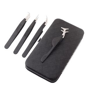 Pince à cils en acier inoxydable avec logo personnalisé professionnel Pointe en fibre pointue Conception de bec d'oiseau Application de cils à volume individuel - Product Image 5