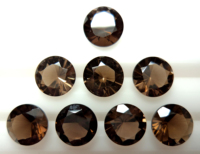 PDM Gems Quartz Fumé Brun Rond Taillé, Pierre Précieuse Non Montée, pour la Fabrication de Bijoux Fins, Très Rare, Taille Calibrée, Pierres et Gemmes