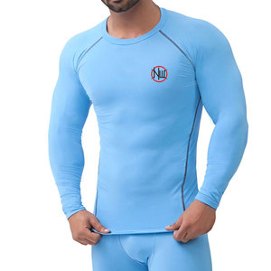 Camisetas de Compresión para Hombre al por Mayor, Tejido Sólido Transpirable, Ropa Deportiva de Manga Regular - Product Image 1