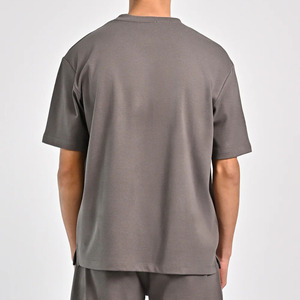 2025 verano moda alta calidad 100% algodón camiseta para hombres ajuste Regular cuello redondo 220 gramos tela peso carta patrón - Product Image 4