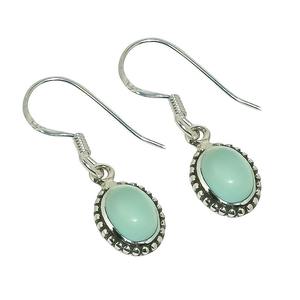 Boho Style 925 Sterling Silver Aqua Calcédoine Gemstone Boucles D'oreilles Bijoux À La Main Boucles D'oreilles En Argent Bijoux Pour Femmes Cadeau De Mariage - Product Image 2