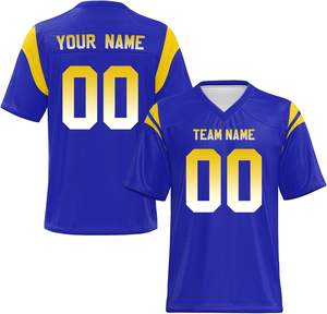 Maillots de football américain personnalisés de haute qualité OEM tissu de maille en polyester respirant séchage rapide vente en gros de haute qualité grande taille - Product Image 5
