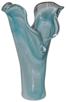 Décoration d'intérieur de luxe Tammaro Home Petalo Teal en verre de Murano, design artisanal italien haut de gamme