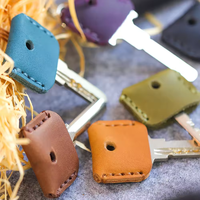 Maison en forme de tête en cuir personnalisé immobilier porte-clés porte-clés porte-clés protecteurs manches étiquette décor à la main cadeau organisateur