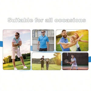 Tacto suave para hombre para Polo, secado rápido, ajuste elástico, diseño de malla transpirable para uso deportivo diario, sin arrugas - Product Image 5